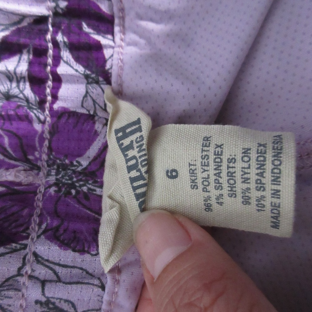 Duluth Trading Skirt Skort 6 Purple Floral Breezeshooter Outdoor Camp Gardening - Picture 8 of 11